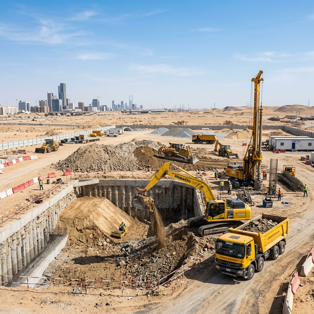 أعمال الحفر والبنية التحتية